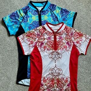Ladies Cycling Bike Jerseys Shebeest, Set of 2 Size Medium Short Sleeve